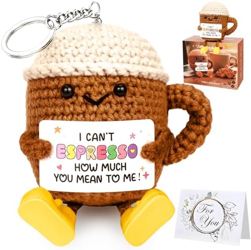 Handmade Crochet Coffee Cup Keychain – 3.5