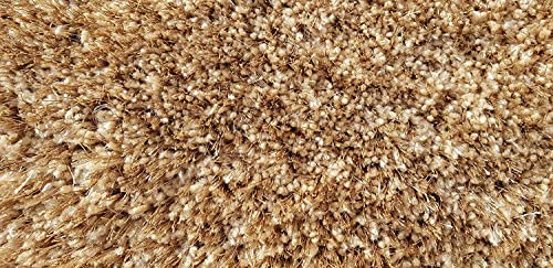Image of Hand Woven Plain Shagg Collection with 2 Inch Pile Height Carpet for Living Room Size 2x6 Feet Coular Cream Beige