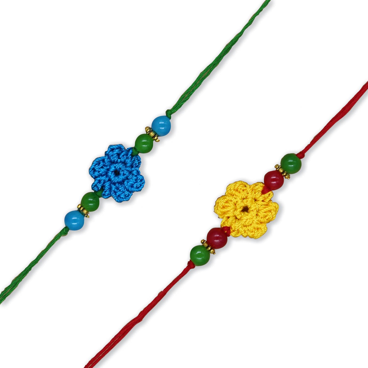prapti handicrafts Handmade Crochet Beads Multicolour Rakhis for Brothers in (Combo of 2) (B07TVML818) Amazon Price History, Amazon Price Tracker