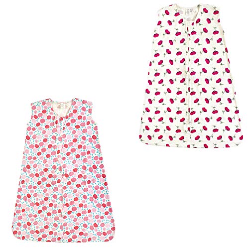 Image of Touched by Nature Baby Organic Cotton Sleeveless Wearable Sleeping Bag, Sack, Blanket, Rosebud And Petals 2-Pack, 0-6 Months