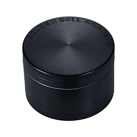 Golden Bell 4 Piece 2" Spice Herb Grinder - Color:Black