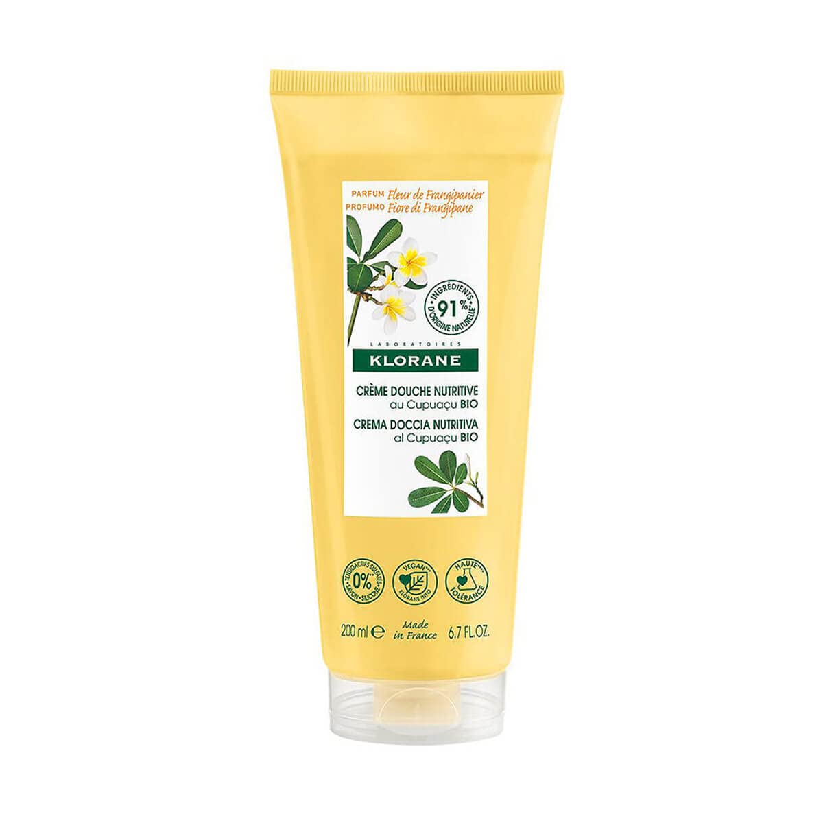 Klorane Nourishing Shower Cream with Organic Cupuaçu Frangipani Flower 200ml