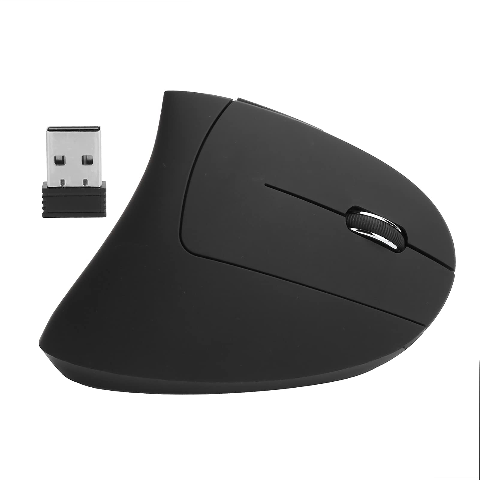 Optical Vertical Mouse, 6 Keys 5th Gen Ergonomic Right Hand Gaming Office Computer Mice 2.4GHz Wireless Mouse DPI 800/1200/1600(Black)