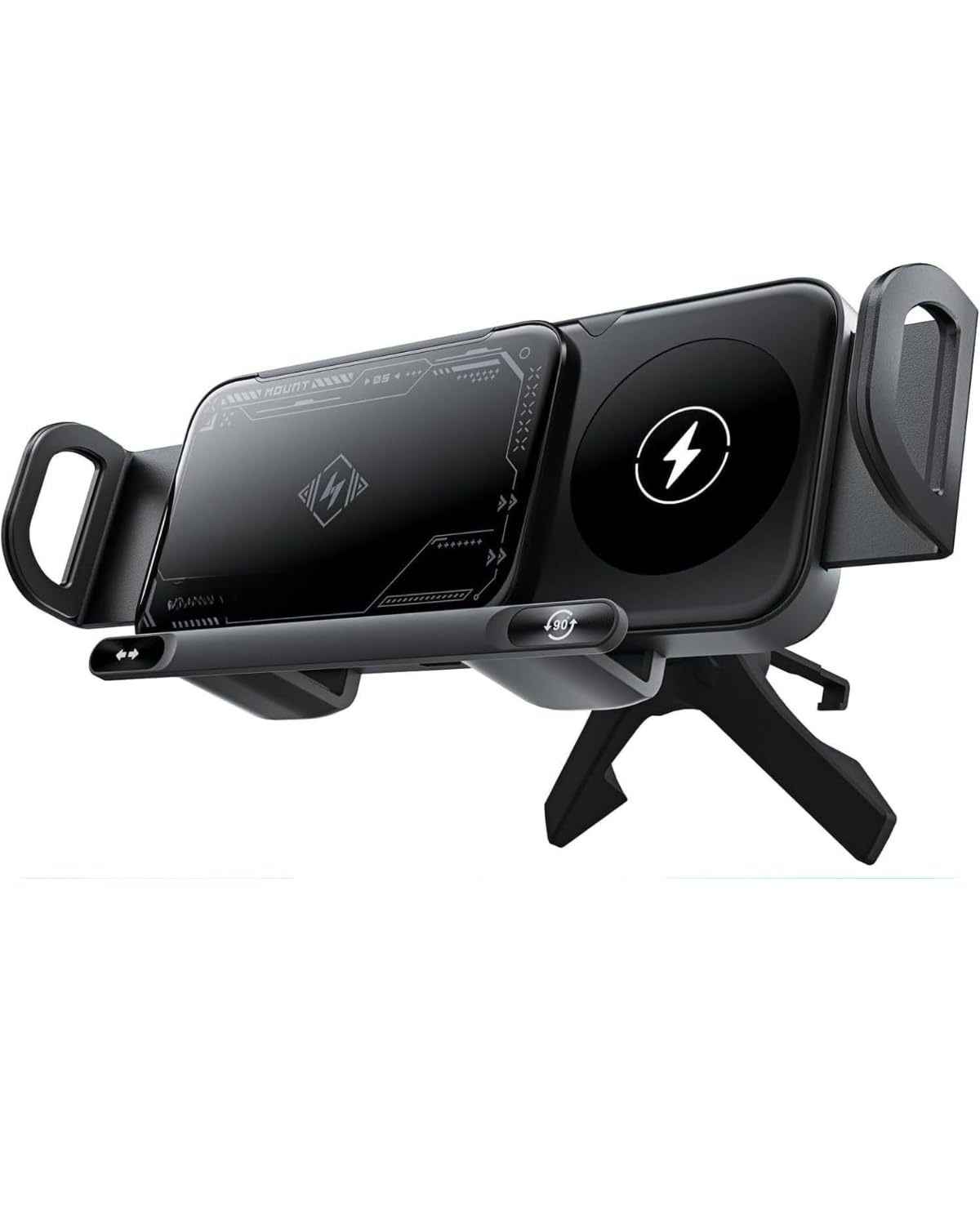 SEVENAIRE Z1 Wireless Car Charger Mount, Auto-Clamping 15W Dual Coil One-Touch 90° Rotatable Car Phone Holder Wireless Charger for Galaxy Z Fold 7/6/5/4, Z Flip, Galaxy S Series, iPhone, Pixel & More-image-14