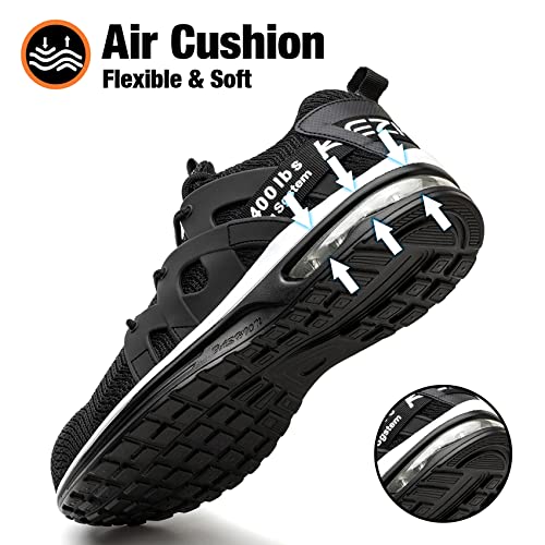 Image of Kezhiho Steel Toe Shoes for Women Air Cushion Lightweight Work Shoes Comfortable Breathable Puncture Proof Slip Resistant Sneakers Indestructible Construction Industrial Safety Shoes