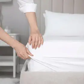 Jogo De Cama Hotel Motel Pousada Airbnb 180 Fios Teka Profiline Tecido Profissional Branco Resisitente a Lavação com Cloro (Queen)