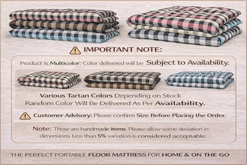 Image of Deevine Craft Soft Cotton Quilt Foldable Bed Mattress | Firm Gadda for Floor & Bed | Queen Size | Hypoallergenic & 100% Recyclable Black Hosiery Cotton (Queen Bed (48X72 Inches))