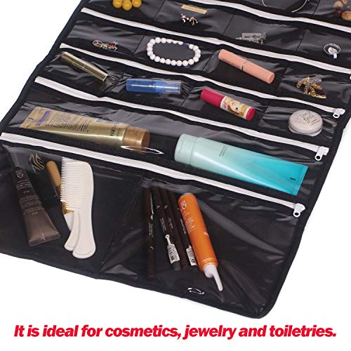 Hanging Jewelry Organizer 47 Pockets With Zipper For Earrings Necklace Bracelet Ring Accessory Display Storage Bag Travel Holder Box #TOP5