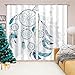LIZCG Rideaux occultants à Plis Crayon Bleu Dream Catcher Motif Plumes Rideau occultant d'intérieur 110X71 Pouces, Rideaux de fenêtre Thermo-isolants 3D Rideaux de Chambre en Polyester Rideaux OCC