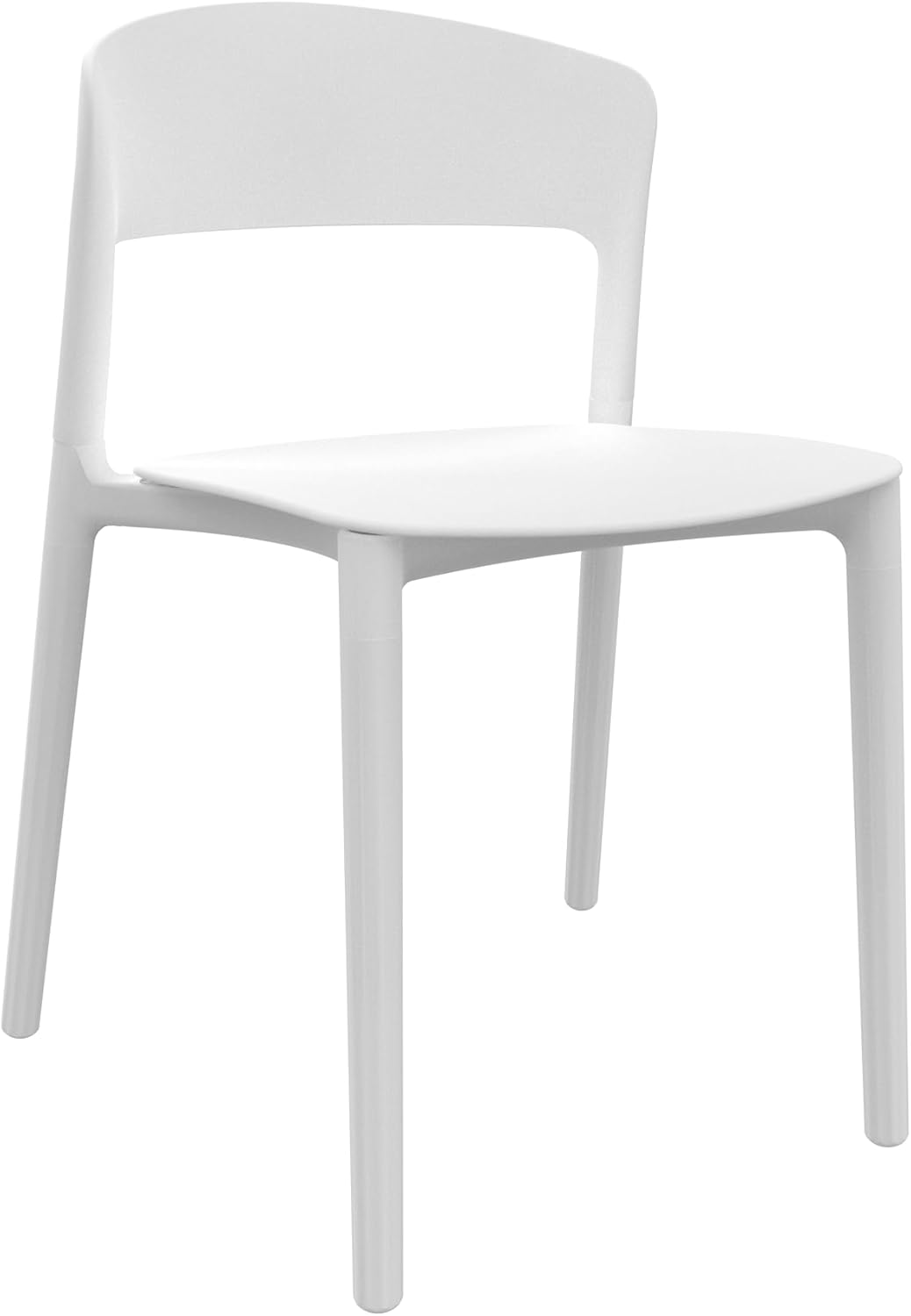 LESHI Plastic Dining Chairs,Modern Dining Chairs Quick Assembly Simple Kitchen Chairs for Indoor or Outdoor (White, 2 Pack)