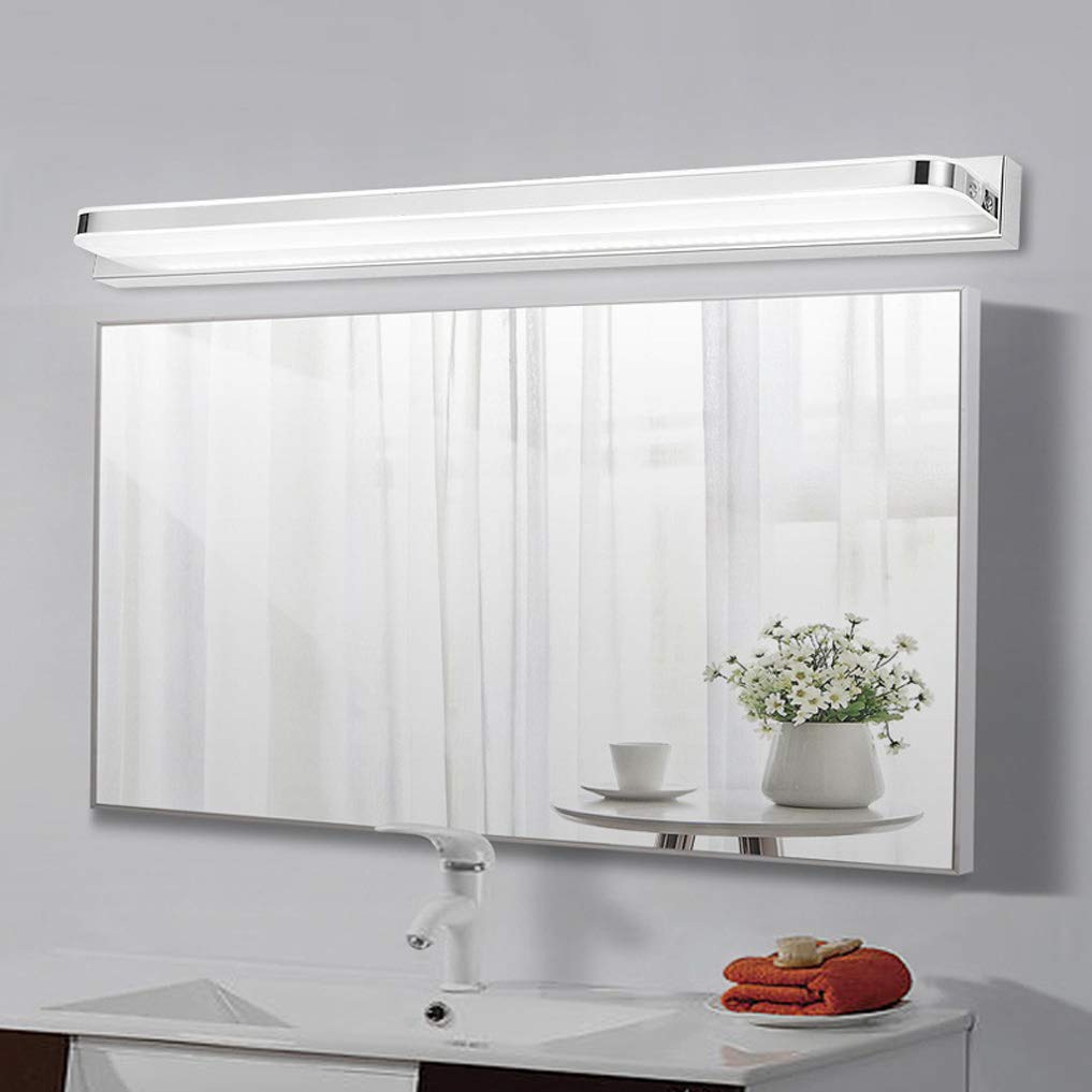LANMOU LED Spiegellampe Bad, Spiegelleuchte Badezimmer Wandleuchte Edelstahl Badlampe Spiegellicht Badspiegel Schminklicht Aufbauleuchte IP44 Wasserdichte Schrankleuchte, 110-240 V, 40cm