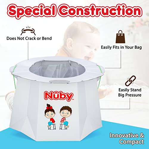 Nuby Disposable Travel Potty With Liner - Foldable And Portable Potty; Toddler Potty Essential For Camp, Trips, & Car Rides - Travel Potty For Toddler, 1 Pack #TOP6