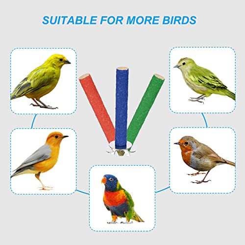 Image of PATIKIL 1.1x7.9 Inch Bird Cage Perch, Parrot Stand Paw Grinding Stick Bird for Parakeet Cockatiel Cage Accessory, Blue