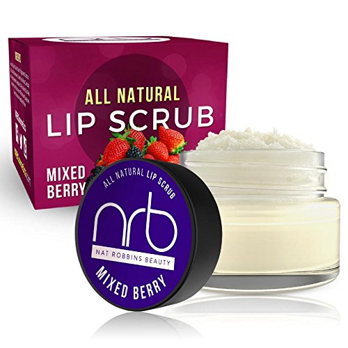 NRB Beauty Revival Lip Scrub - All Natural Sugar Based - Exfoliating & Moisturizes Chapped Dry Lips - 0.5 oz Each - Made In The USA - Mixed Berry