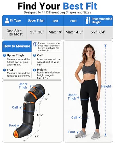 RNATFLU Leg Massager with Heat and Compression for Circulation Pain Relief — view 5