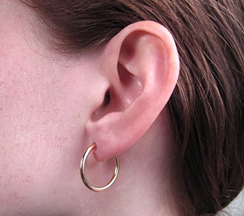14K Yellow Gold Continuous Endless Hoop Earrings (2mm Tube)2