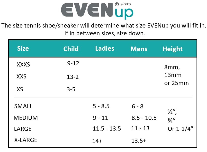 EVENup Shoe Balancer/Leveler - XLARGE (fits MEN US size 13-1/2+, WOMEN US size 14+)