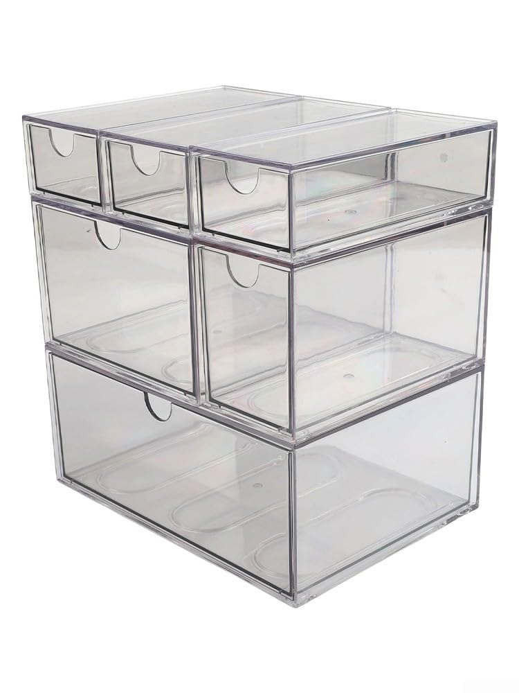 Gabinete de almacenamiento de acrílico transparente para una fácil organización de materiales de oficina y manualidades (H)