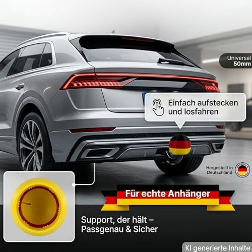 ULROAD Anhängerkupplung Abdeckung Fan - Made IN Germany - Deutschland Auto Deko Autoflagge Schutzkappe für Fans