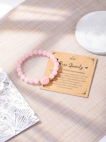 CrystalTears Crystal Cat Bracelet for Women Men 8mm Crystal Stone Bead Bracelets Protection Healing Crystals Gemstones Stretch Bracelet Good Luck Bracelet Jewelry Cat Gifts for Mom Women2