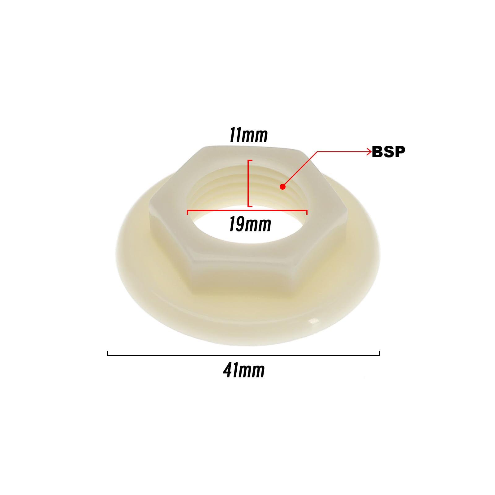 EMSea 4 Piezas Tuerca Trasera Grifo de Fregadero 1/2 "BSP Tuercas Traseras Plástico Accesorios Grifos de Lavabo Baño Mezcladores Tuercas Traseras con Bridas Redonda Herramientas Hogar Color Blanco