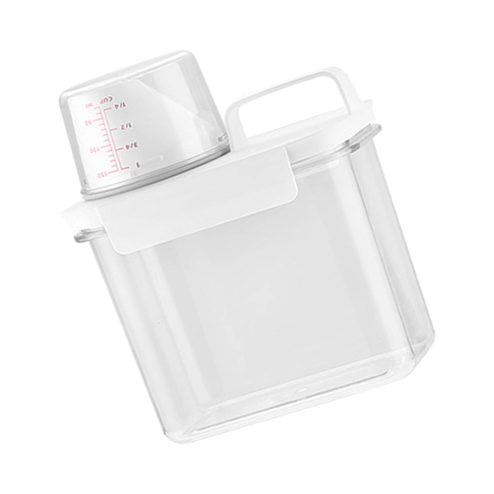 Generic Laundry Detergent Dispenser with Measuring Cup Washing Liquid Box Dry Grain Dispenser for Cereals, 1.1L