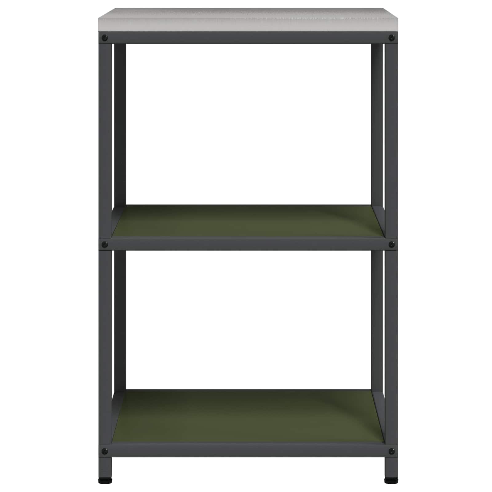 Scaffale da Cucina HATTEM in Acciaio Verde Oliva 60x50x92 cm
