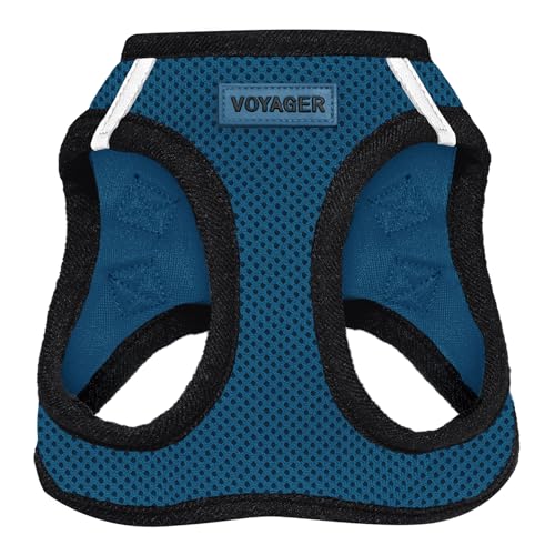 Best Pet Supplies Voyager Step-in Air Harness - All Weather Mesh, Reflective, No Pull Harness for Dogs, Cats - Secure with Hook & Loop Fastener, Buckle, Double D-Rings - Blue/Black Trim, S by Best Pet Supplies - Used condition - CA$9.05