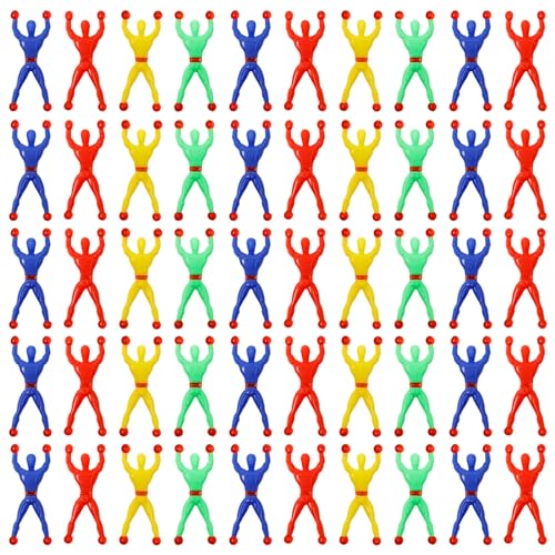 Pilikoll 50 Pezzi Uomini Appiccicosi Finestra Climbing Man Uomini Appiccicosi Multicolore Scalatori Appiccicosi della Parete Appiccicoso Appiccicosi Scalatore da Parete per Bambini