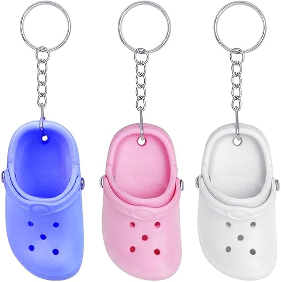 BSNRDX 3PCS Novelty Mini Shoe Keychain, key ring, Mini Croc Shoe