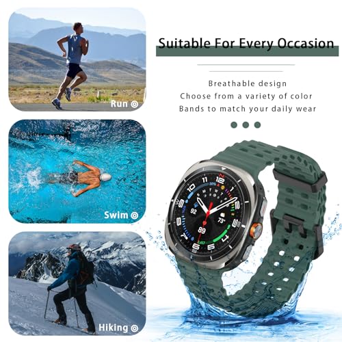 Pacote com 2 pulseiras esportivas de silicone oceânico para Samsung Galaxy Watch Ultra de 47 mm, pul