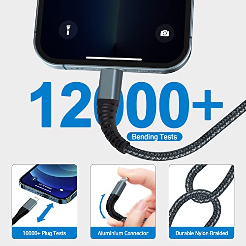 Usb C To Lightning Cable 6Ft 2Pack, [Apple Mfi Certified] Iphone Fast Charger Cable Nylon Braided Type C To Iphone Cord Compatible With Iphone 14/13/13Pro/13Promax/12/12Pro/12Promax/11/11Pro/Xs/Xr #TOP4