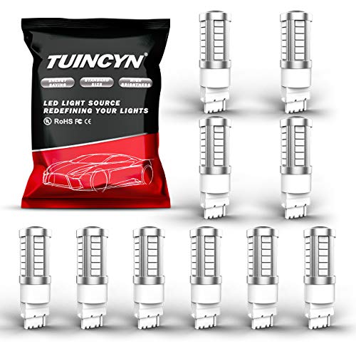 TUINCYN 3156 LED Brake Light Bulb Blue 5630 33SMD 900 Lumens 1141 7056 Super Bright Tail Light Back Up Reverse Light Parking Light Turn Signal Light Lamp DC 12V 3.6W (Pack of 10)