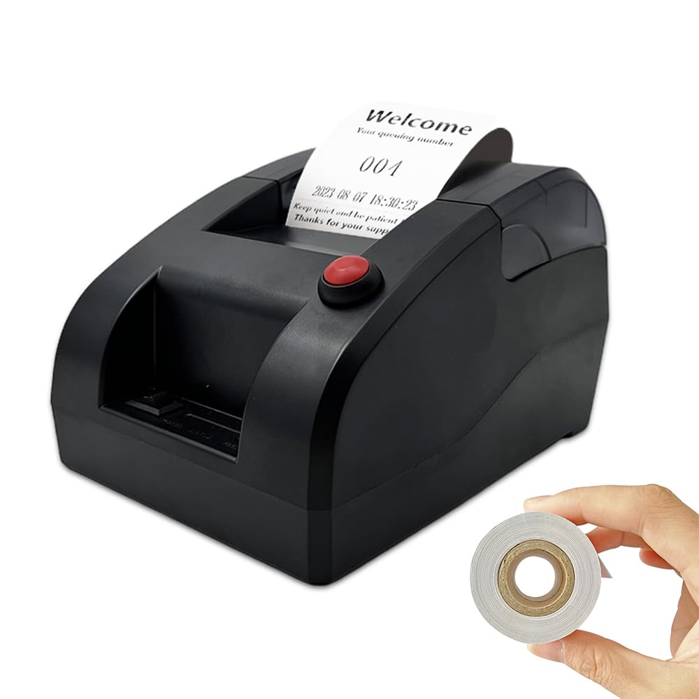 Ticket Machine to Print Queue Number (Thermal Printing) | Tickets Editable via PC | Dispense & Take-A-Number for Deli-Counter, Restaurant, Nail Salon, Pharmacy, Clinic