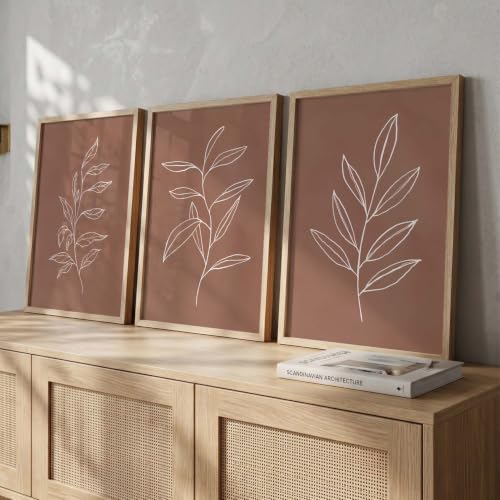 Image of kotart Aesthetic Botanical Art Home Decoration Painting | Floral Paintings With Frame For Living Room Bed Room Hotel Wall Decor Digital Reprint Set of 3 (20x30 Inch)