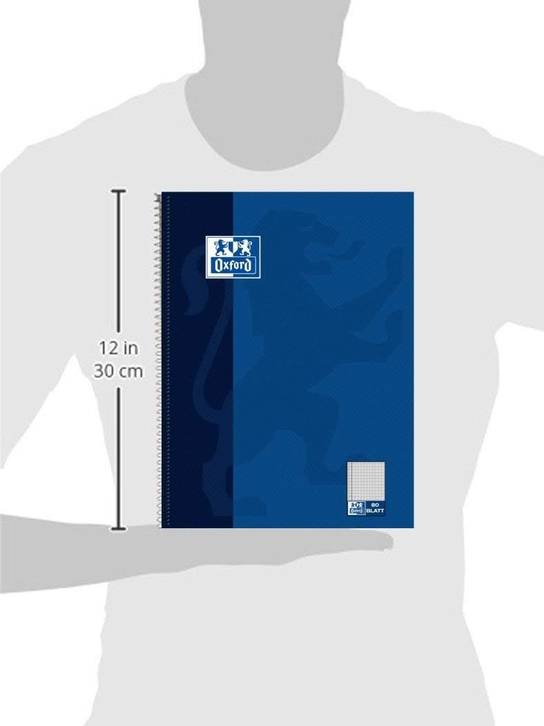 Oxford College Notepad School A4 Squared with Double Margin, 80 Sheets Ruling - squared with margin left Pack of 10 dark blue