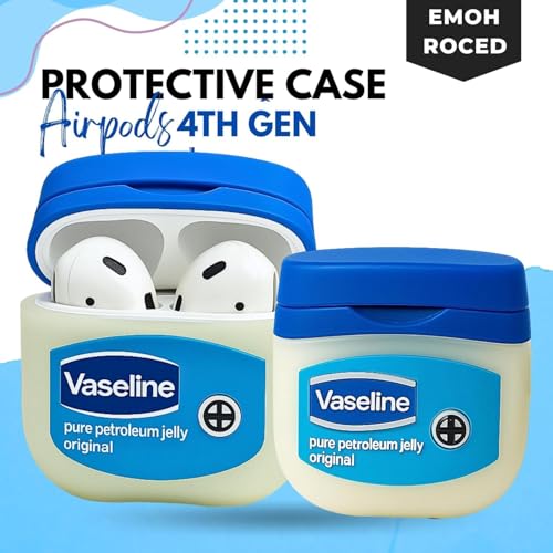 Image of Emoh Roced Case for AirPodS 4 (2024) with Keychain (ANC), Cute Cartoon Shockproof Protective Cover Compatible with Apple AirPods 4th Generation 2024 for Women and Boys (VASELINEE)