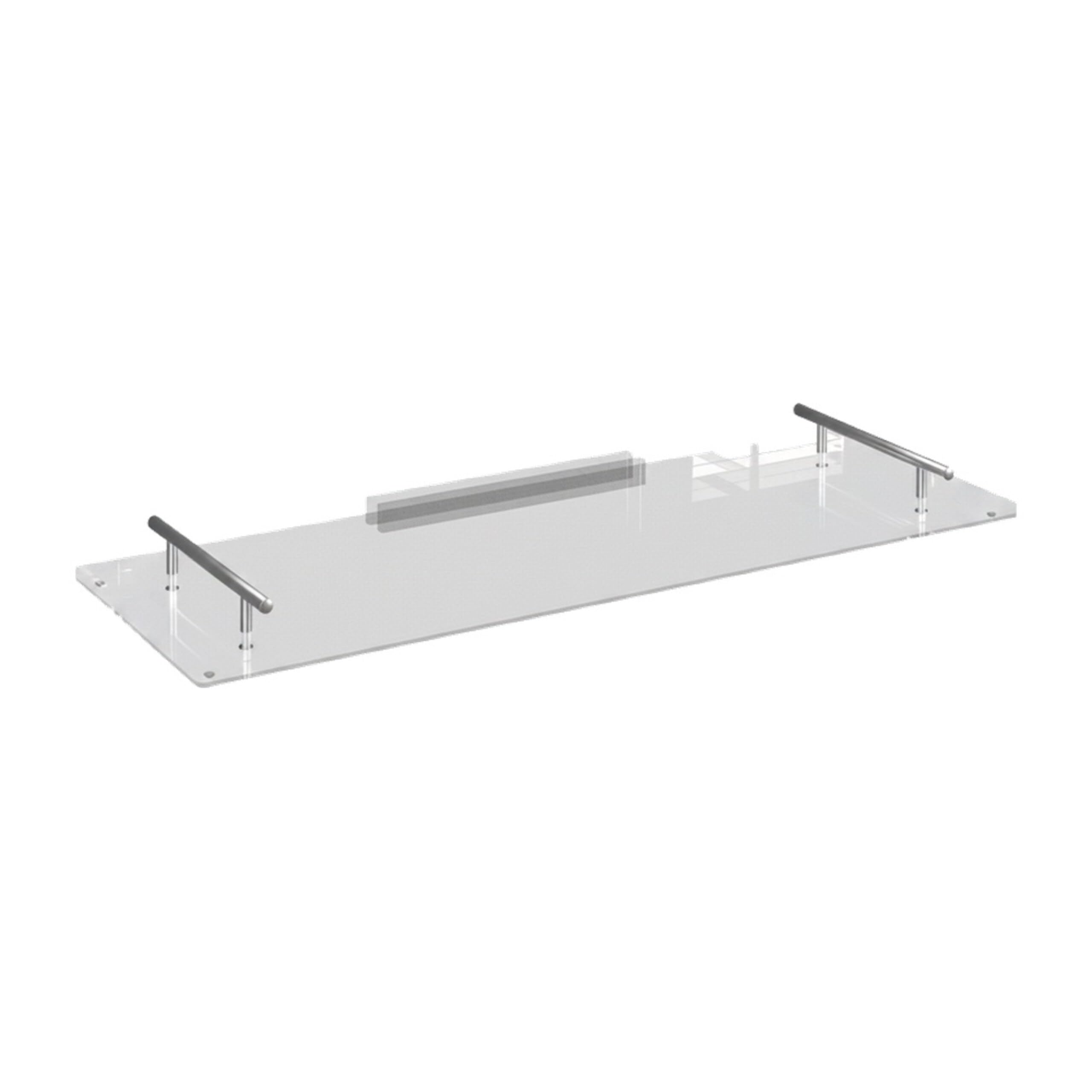 Relaxdays Mensola per Vasca da Bagno, Vassoio in Acrilico, LxP 68x23 cm, Tavola con Supporto per Tablet, Trasparente