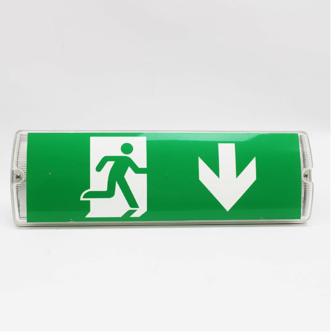 LED Emergency Exit Sign Light | Ceiling Wall Mounted | Bulkhead Emergency Light |CLEARWAY (DOWN ARROW)