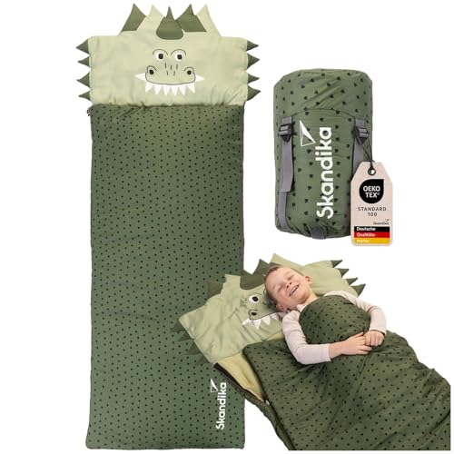 Skandika Kinderschlafsack Soti | Camping Schlafsack für Kinder bis 150 cm, buntes Design Fuchs/Einhorn/Dino/Löwe, mit Baumwolle, maschinenwaschbar | Kinderschlafsäcke, Deckenschlafsack Skandika Kinderschlafsack Soti | Camping Schlafsack für Kinder bis 150 cm, buntes Design Fuchs/Einhorn/Dino/Löwe, mit Baumwolle, maschinenwaschbar | Kinderschlafsäcke, Deckenschlafsack