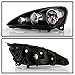 ACANII - For 2005-2006 Acura RSX Black Headlights Headlamps Head Lights Lamps Replacement Driver + Passenger Side