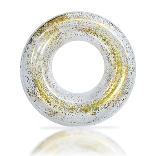 Pailletten Kinder Erwachsener Schwimmbad Floating Ring Sommer Schwimmende Wasserspiele für Pool Sandstrand Party (Gold, ...