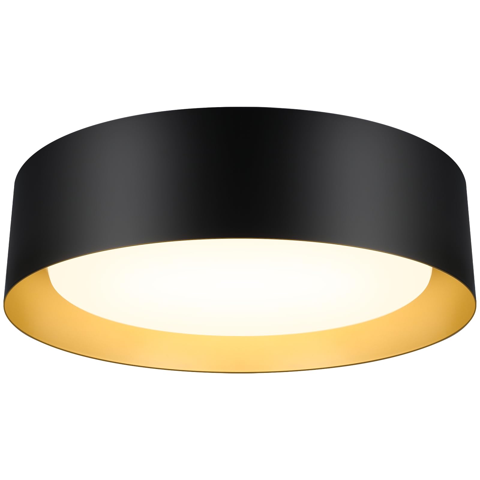 BrightHome Flush Mount LED Ceiling Light, 13in 2400LM 25W, 3 Color (3000K, 4000K, 5000K) Dimmable Black Gold Modern Lamp for Bedroom, Bathroom, Hallway, Kitchen