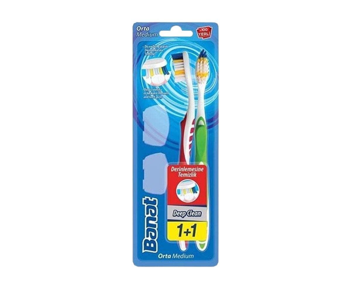 Banat Deep Clean Derinlemesine Temizlik Diş Fırçası 1+1 Orta