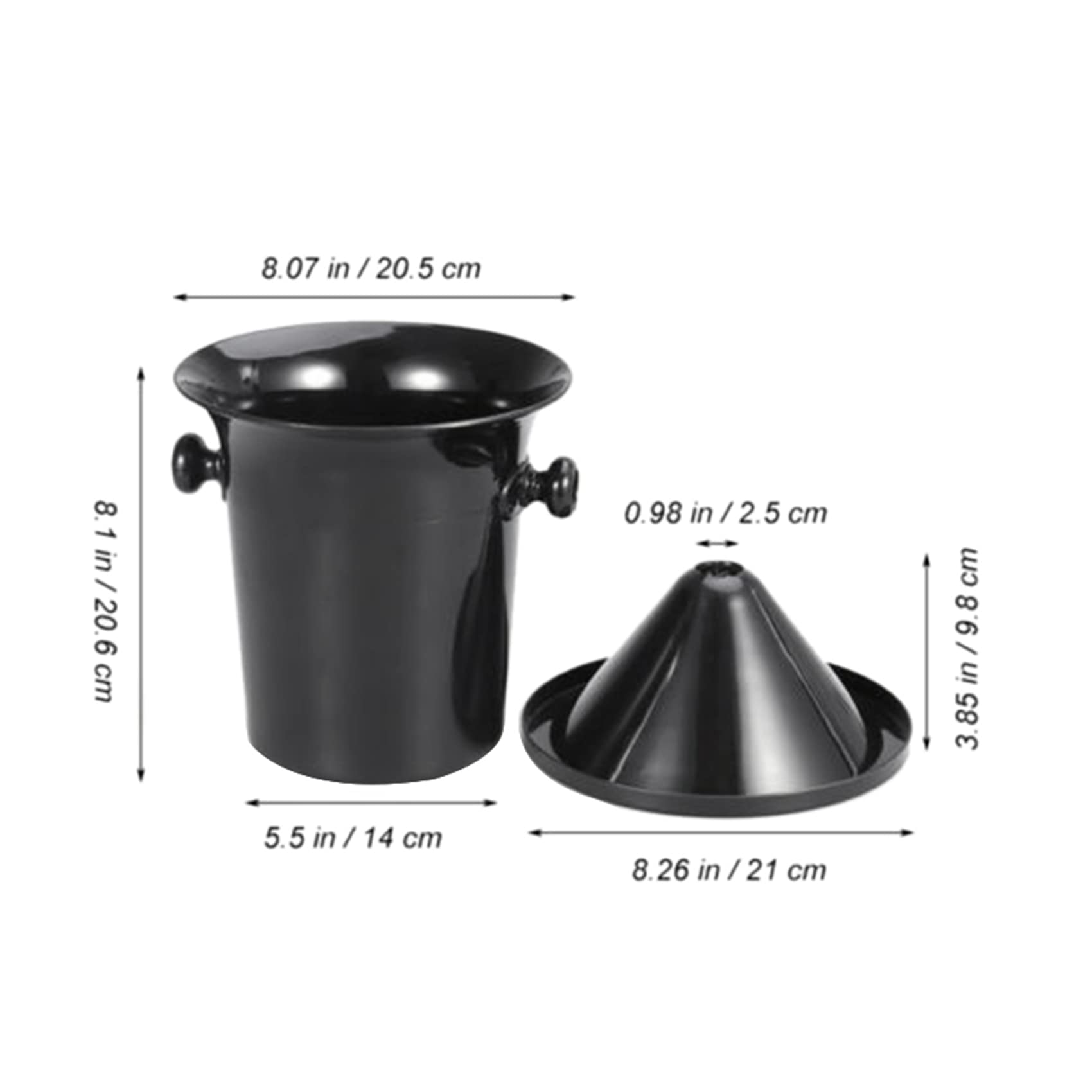 VENOAL 5X Crachoir à Vin en Plastique Noir - Taille Standard avec Seau à Champagne en Entonnoir Noir