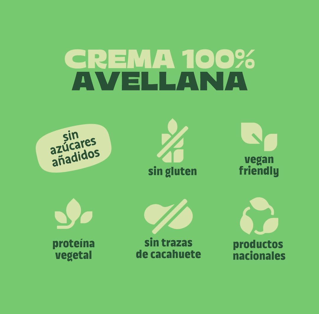 The Nut Club Crema de Avellana 100% Tostada 180 g, Vegana, sin Azúcares Añadidos, sin Gluten y sin Cacahuete, Textura Cremosa Ideal para Untar, Desayunos y Postres