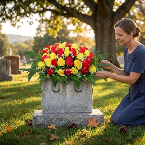 Flores de cementerio para lápidas que honran su eterna memoria 5