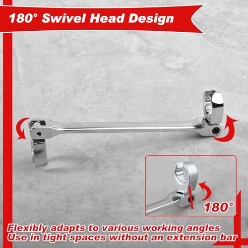 Image of Flex Head Flare Nut Wrench 10 * 11mm Flare Nut Wrench Set Metric Flare Tool Double Flexible Flare Nut Line Wrench Flare Tool Flex Tools 40Cr for Automotive Repairs Plumbing Repairs