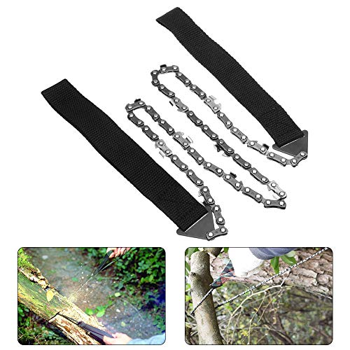 Ajcoflt Sobrevivência Mão Chainsaw Pocket Chainsaw Com Cinto Bolsa Bolsa para Camping Caminhadas Ao