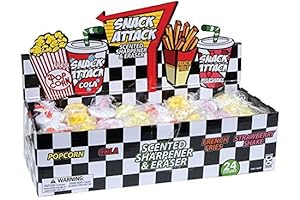 Raymond Geddes Snack Attack Scented Pencil Sharpener with Eraser (24-pack)